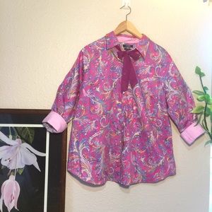 Chaps Pink Paisley Blouse